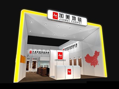 140平米展臺設計制作：二面開口/現(xiàn)代/木質結構/白色，為紡織展展商而作（免費使用）