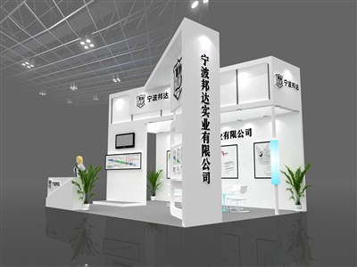 35平米展臺設(shè)計制作：三面開口/前衛(wèi)/木質(zhì)結(jié)構(gòu)/白色，為汽配展展商而作（免費使用）