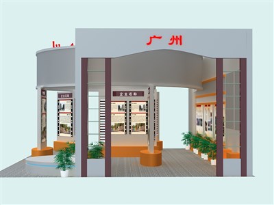 135平米展臺設(shè)計(jì)制作：三面開口/現(xiàn)代/型材結(jié)構(gòu)/灰色，為旅游展展商而作（免費(fèi)使用）