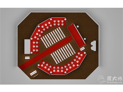 300平米展廳設(shè)計(jì)制作：現(xiàn)代/紅色，產(chǎn)品類展廳-同程光大（免費(fèi)使用）